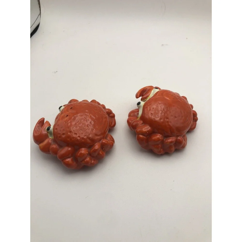 Salt And Pepper Shakers Crab Shaper, VTG Nautical Sea Beach